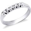 Gioielli di Valenza Anello a 5 pietre in Oro bianco 18k con diamanti ct 0,20