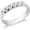 Gioielli di Valenza Anello Veretta a 5 pietre in Oro bianco 18k con diamanti, 0,25 ct