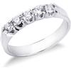 Gioielli di Valenza Anello Veretta a 5 pietre in Oro bianco 18k con diamanti, 0,40 ct