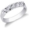 Gioielli di Valenza Anello fedina a 5 pietre in Oro bianco 18k con diamanti ct. 0,50