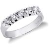 Gioielli di Valenza Anello Veretta a 5 pietre in Oro bianco 18k con diamanti 0,60 ct