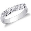 Gioielli di Valenza Anello Veretta a 5 pietre in Oro bianco 18k con diamanti ct. 0,65