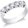 Gioielli di Valenza Anello Veretta a 5 pietre in Oro bianco 18k con diamanti ct. 1,00