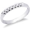 Gioielli di Valenza Anello Veretta a 7 pietre in Oro bianco 18k con Diamanti ct. 0,10