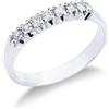 Gioielli di Valenza Anello Veretta a 7 pietre in Oro bianco 18k con Diamanti ct. 0,20