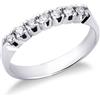 Gioielli di Valenza Anello Veretta a 7 pietre in Oro bianco 18k con Diamanti ct. 0,25