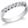 Gioielli di Valenza Anello Veretta a 7 pietre in Oro bianco 18k con Diamanti, ct. 0,30