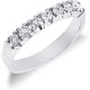 Gioielli di Valenza Anello Veretta a 7 pietre in Oro bianco 18k con Diamanti ct. 0,35