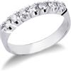 Gioielli di Valenza Anello Veretta a 7 pietre in Oro bianco 18k con Diamanti, ct. 0,40