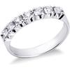 Gioielli di Valenza Anello veretta a 7 pietre in Oro bianco 18k con Diamanti ct. 0,50