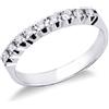 Gioielli di Valenza Anello Veretta a 9 pietre in Oro bianco 18k con Diamanti ct. 0,25