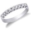 Gioielli di Valenza Anello Veretta a 9 pietre in Oro bianco 18k con Diamanti, ct 0,30