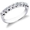 Gioielli di Valenza Anello Veretta a 9 pietre in Oro bianco 18k con Diamanti ct. 0,50