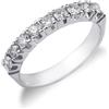 Gioielli di Valenza Anello Veretta a 9 pietre in Oro bianco 18k con Diamanti ct. 0,65