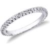 Gioielli di Valenza Anello Eternity sottile a griffe in Oro Bianco 18k con Diamanti