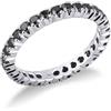 Gioielli di Valenza Anello Eternity a griffe in Oro bianco 18k con diamanti neri