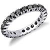 Gioielli di Valenza Anello modello Eternity in oro bianco 18k con diamanti neri