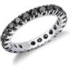 Gioielli di Valenza Eternity modello a griffe in Oro Bianco 18k con Diamanti Neri