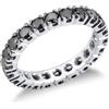 Gioielli di Valenza Anello Eternity in oro bianco 18k con diamanti neri e punte brunite
