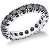 Gioielli di Valenza Eternity a griffe in Oro Bianco 18k con Diamanti neri e punte brunite