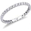 Gioielli di Valenza Anello Eternity con Diamanti in Oro Bianco 18k