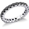 Gioielli di Valenza Eternity modello a griffe in Oro Bianco 18k e Diamanti Neri