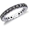 Gioielli di Valenza Eternity in Oro Bianco 18k con Diamanti Neri e griffe brunite