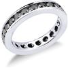 Gioielli di Valenza Anello eternity a binario in oro bianco 18k con diamanti neri, ct. 2,25