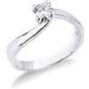 Gioielli di Valenza Solitario griffe a 4 punte in oro bianco 18k con Diamante ct. 0,35