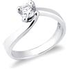 Gioielli di Valenza Anello Solitario griffe a 4 punte in oro bianco 18k con Diamante 0,50 ct.