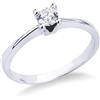 Gioielli di Valenza Anello Solitario a 4 griffe in oro bianco 18k con Diamante ct. 0,30