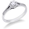Gioielli di Valenza Anello modello solitario in oro bianco 18k con diamante centrale di 0.20 ct