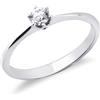 Gioielli di Valenza Anello Solitario Regina 0,25 ct in Oro Bianco 18k