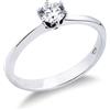 Gioielli di Valenza Solitario in oro bianco 18k con diamante di 0.40 ct