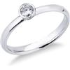 Gioielli di Valenza Solitario a castone in oro bianco 18k con Diamante ct. 0,15