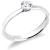 Gioielli di Valenza Solitario a castone in oro bianco 18k con Diamante ct. 0,20