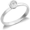 Gioielli di Valenza Solitario a castone in oro bianco 18k con Diamante ct. 0,30.