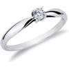 Gioielli di Valenza Solitario Anello Prezioso in oro bianco diamante 0.15 ct