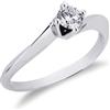 Gioielli di Valenza Solitario a 4 punte in oro bianco 18k con Diamante ct. 0,30