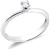 Gioielli di Valenza Solitario lineare nodo in oro bianco 18k con Diamante ct. 0,10
