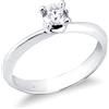 Gioielli di Valenza Solitario a 4 punte in oro bianco 18k con Diamante ct. 0,40