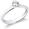 Gioielli di Valenza Anello Solitario in oro bianco 18k con Diamante ct. 0,30