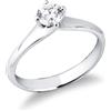 Gioielli di Valenza Solitario a 4 punte in oro bianco 18k con Diamante 0,50 ct