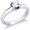 Gioielli di Valenza Solitario griffe a 4 punte in oro bianco 18k con Diamante ct. 0,50