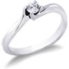Gioielli di Valenza Solitario Valentino a 4 griffe in oro bianco 18k con Diamante ct. 0,20