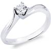 Gioielli di Valenza Solitario Armonia Diamante 0,25 ct in Oro Bianco 18k