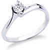 Gioielli di Valenza Solitario griffe a 4 griffe in oro bianco 18k con Diamante ct. 0,30