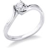 Gioielli di Valenza Solitario griffe a 4 griffe in oro bianco 18k con Diamante ct. 0,40