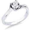 Gioielli di Valenza Solitario griffe a 4 griffe in oro bianco 18k con Diamante ct. 0,70