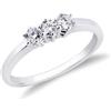 Gioielli di Valenza Anello Trilogy in Oro bianco 18k con Diamanti ct. 0,20